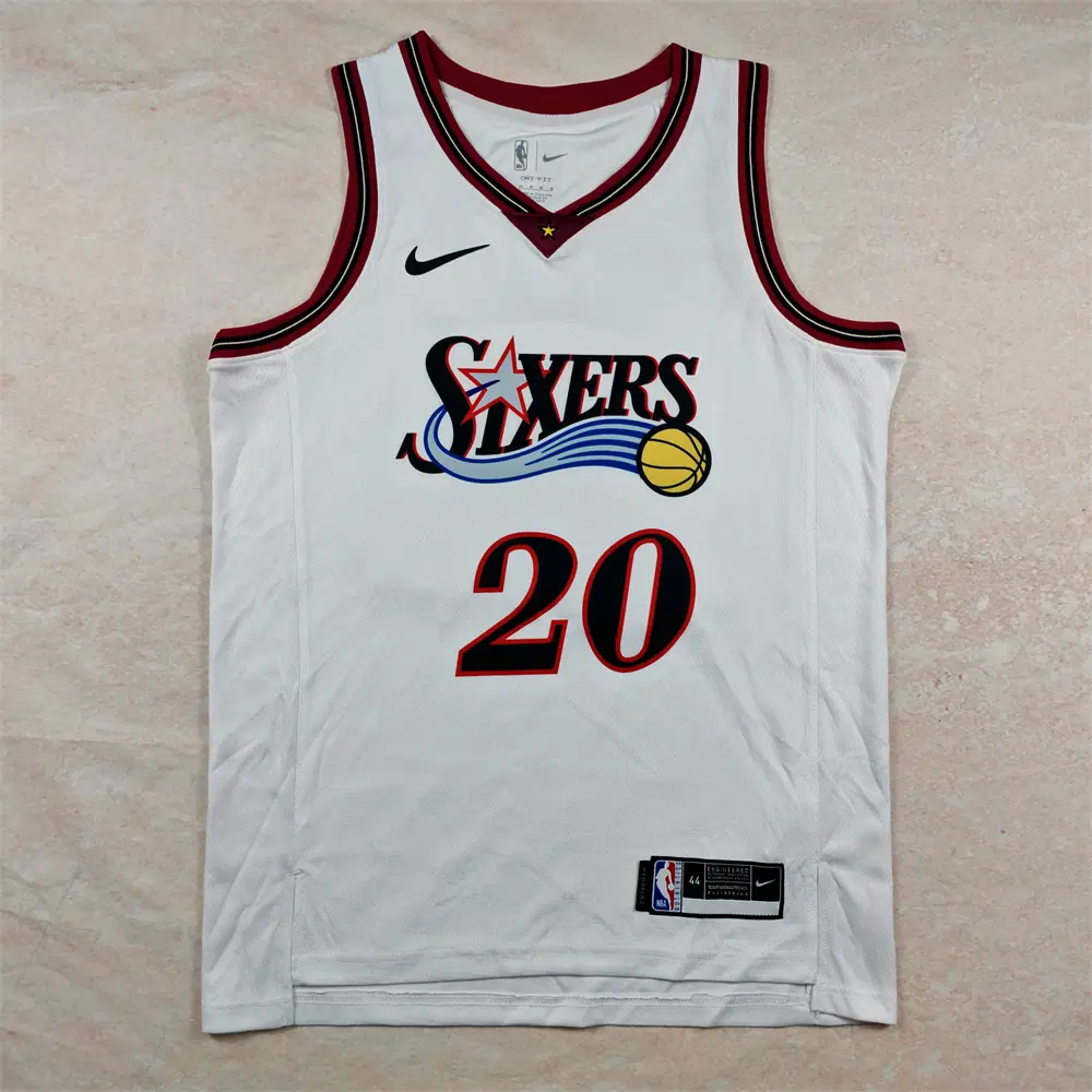 NBA 필라델피아 76ers 맥케인 20번 클래식 레트로 에디션 농구 유니폼 남성 조끼 팬 저지 화이트