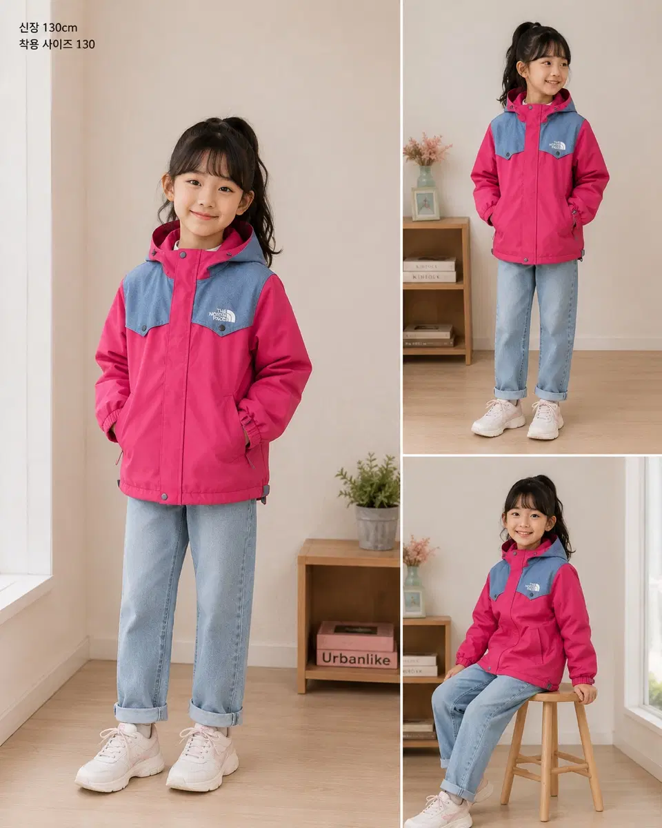 130사이즈 노스페이스 바람막이 간절기용 키즈 찐핑 정품