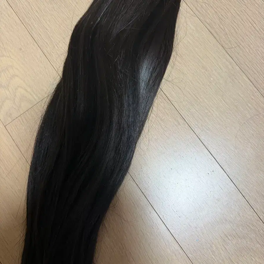 붙임머리16인치 한팩 반 흑갈색(거의흑)