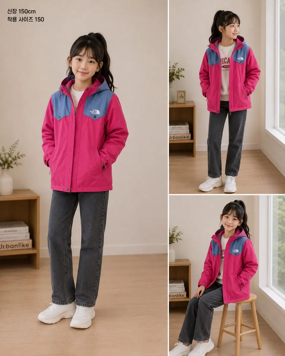 150사이즈 노스페이스 바람막이 간절기용 키즈 찐핑 정품