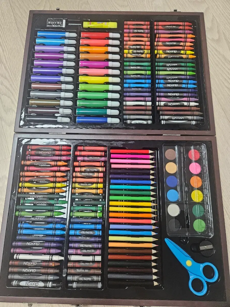 우드 케이스 미술 도구 종합 세트 163pcs 새상품