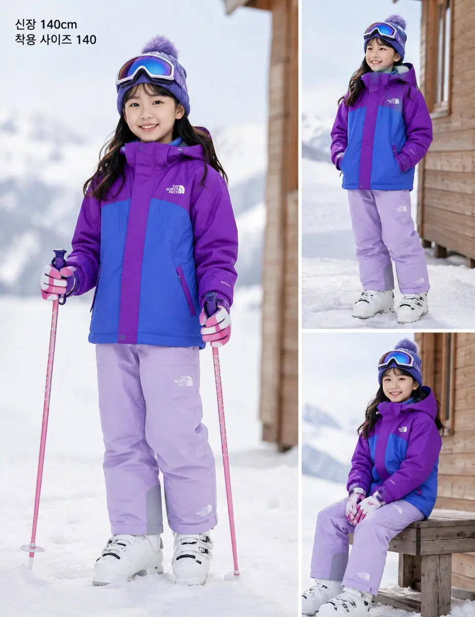 M(10-12)140사이즈 노스페이스 여아용 하이벤트 스키복 바람막이 정품