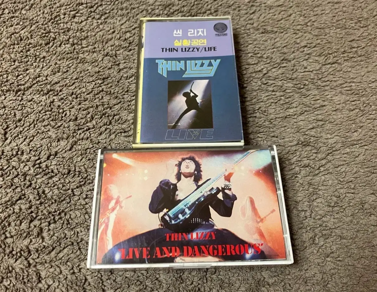 70~80년대 Thin Lizzy 씬 리지 Live and Dangerous + Life 국내 라이센스 하드락 카세트테이프 (일괄판매)