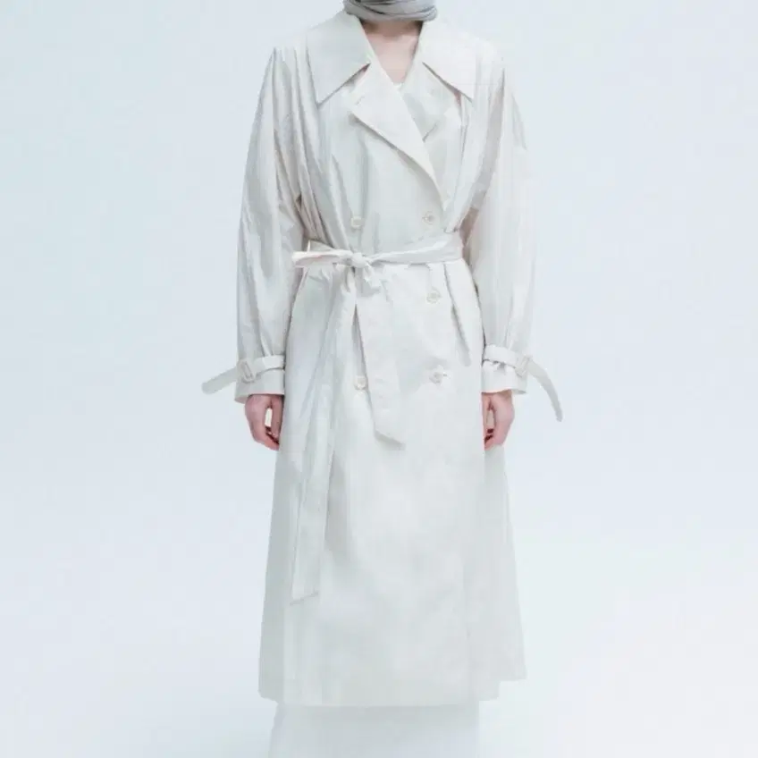 lfm Double Breasted Trench Coat Ivory
