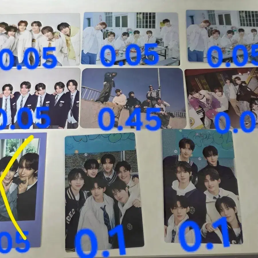 투어스 단체 포카(개당 가격 참고)