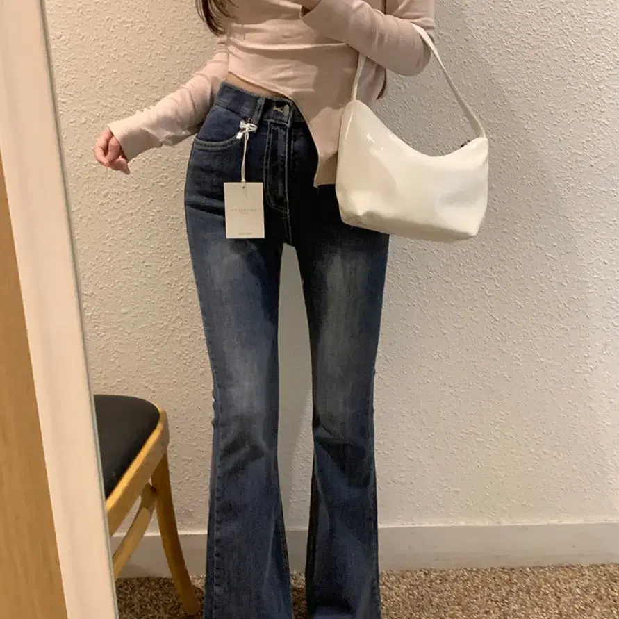 소녀레시피 슬림 롱 부츠컷 데님 팬츠 pt 아담/m