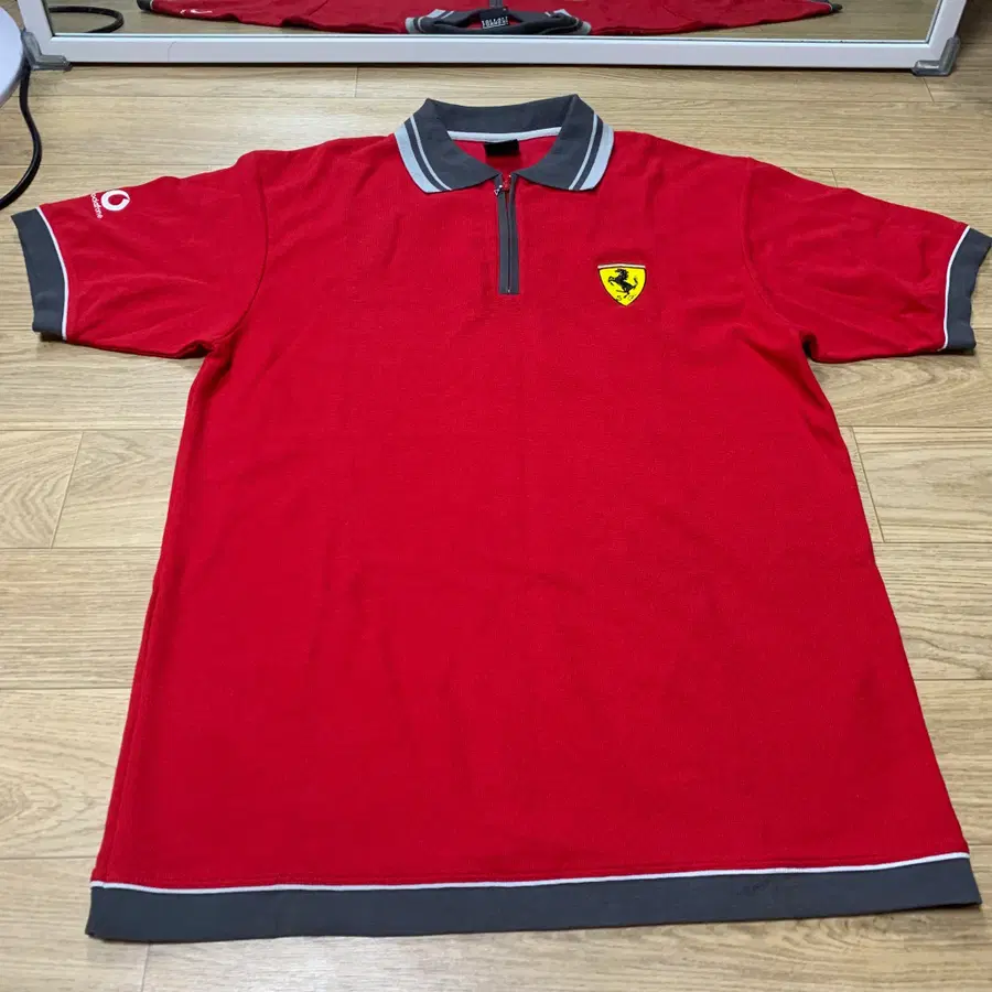 [Ferrari] 페라리 오피셜 라이센스 보다폰 레이싱 반집업 피케 티셔츠 (M-100)