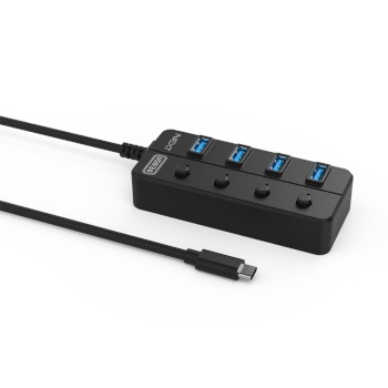 USB3.0 C타입 4포트 무전원 개별스위치 허브 25cm