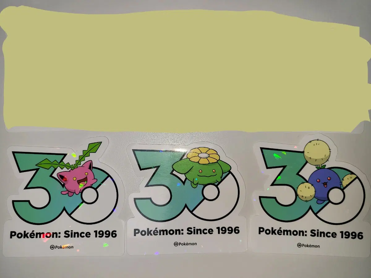 (교환/판매) 포켓몬 30주년 로고 스티커 통통코 두코 솜솜코 3장 세트
