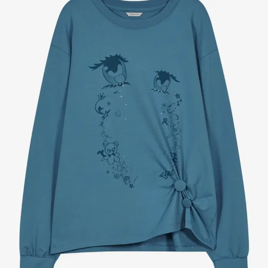 타입서비스 Cry Eyes Ruched Top [Blue]
