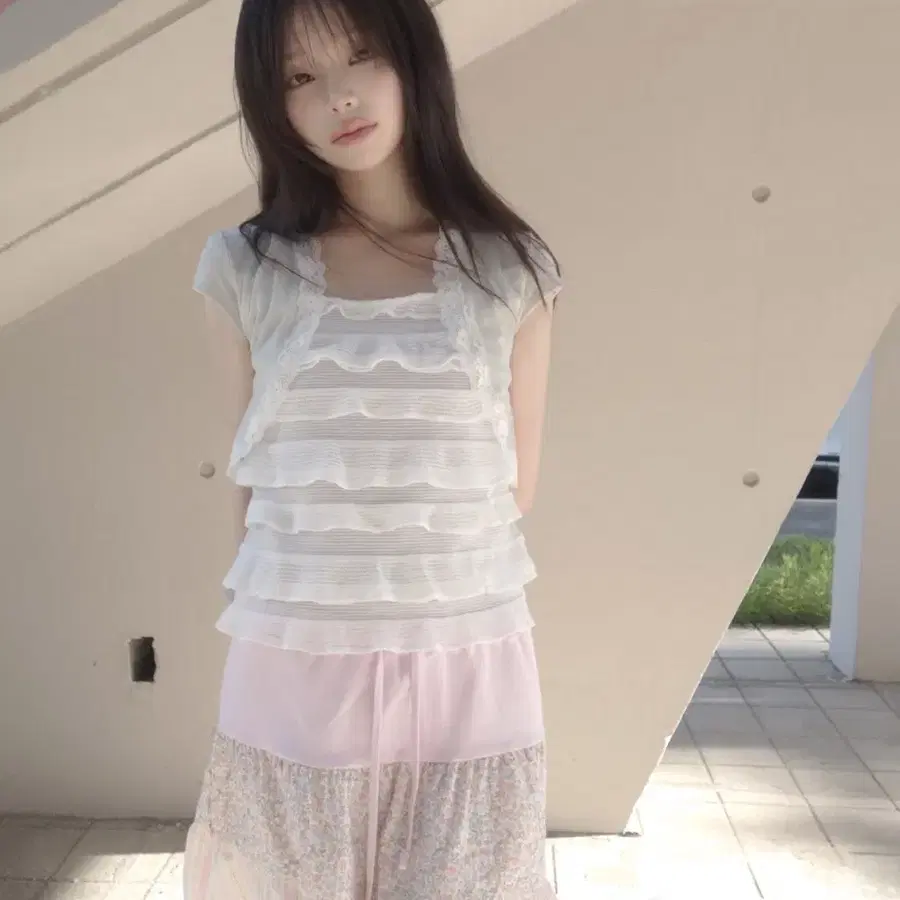 젤레나 크림 볼레로 티 (민트) cream bolero tee