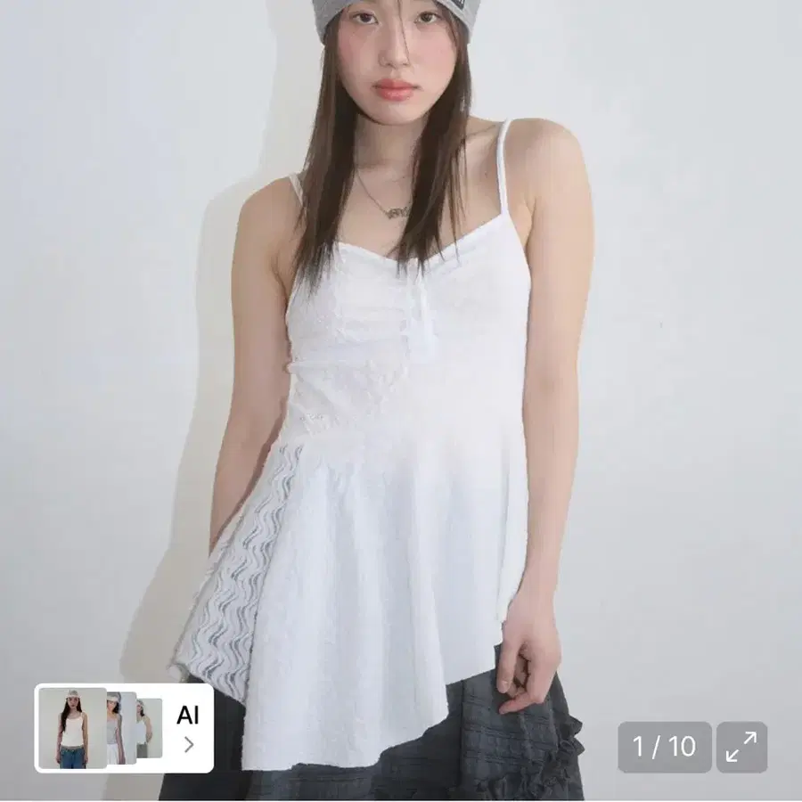 애즈온 PETAL SLEEVELESS / WHITE