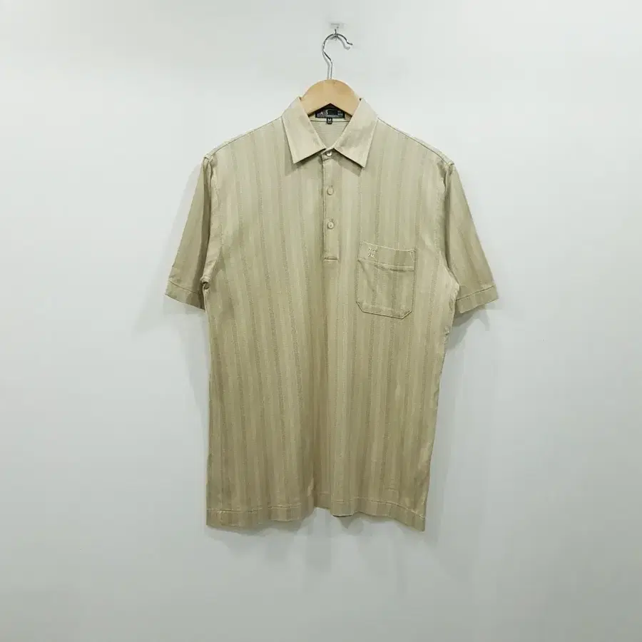 R355 닥스 자수로고 스트라이프 PK 반팔 카라 티셔츠 남M