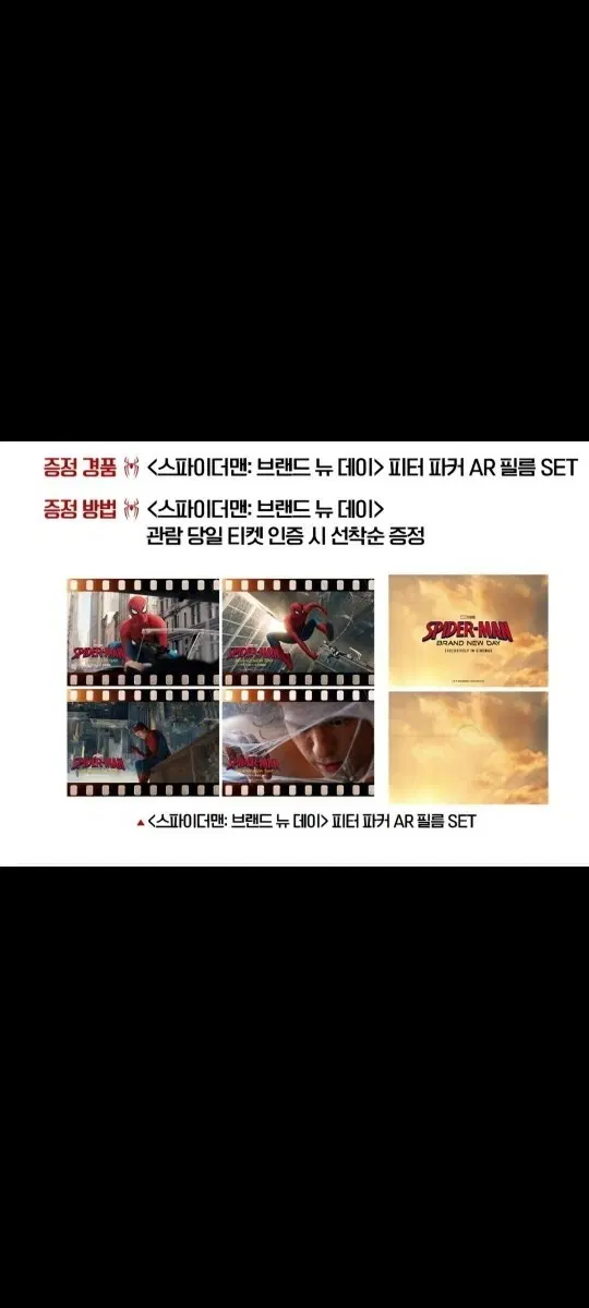 [스파이더맨: 브랜드 뉴 데이] 피터 파커 AR 필름 SET + 핀뱃지