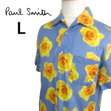 [레어 모델] Paul Smith 장미 무늬 90s 오픈 카라 셔츠 L