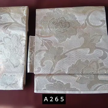 A265 투피스 제작 오비 후쿠로 오비 이중 북 화이트 계열 꽃 문양