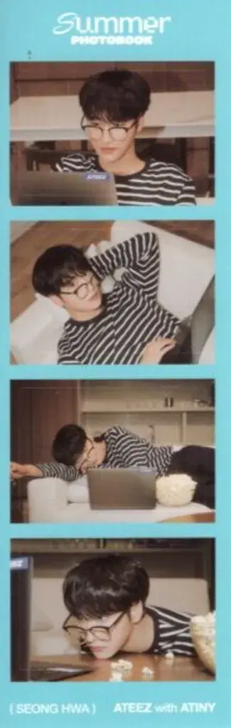 ATEEZ 2023 SUMMER PHOTOBOOK SEONG WHA 4컷 사진 스티커