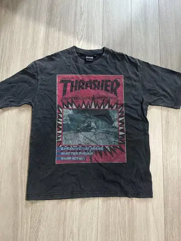 THRASHER 스케이트 T셔츠 블랙 M 트레셔 빈티지풍