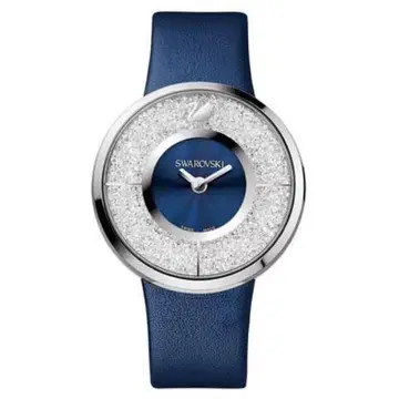 SWAROVSKI 스와로브스키 크리스탈라인 다크 블루 가죽 워치