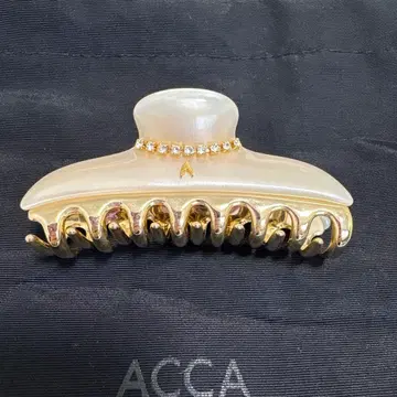 ACCA 헤어 클립 펄 화이트 큐빅