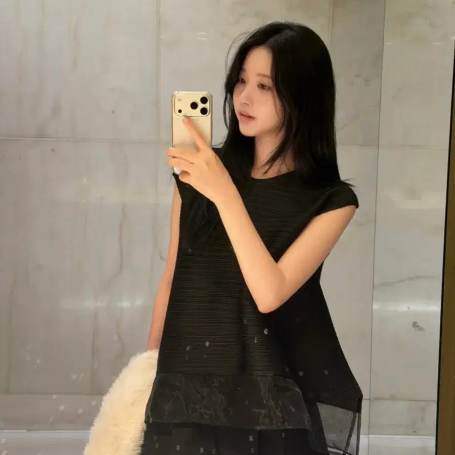비코튼 플리츠 나시