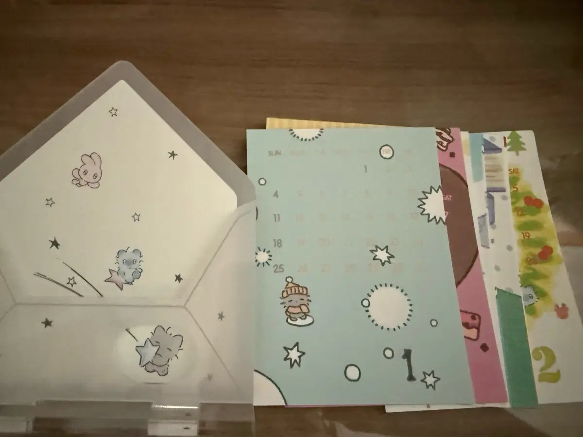가벼운 친구들 운님 달력과 편지봉투 세트