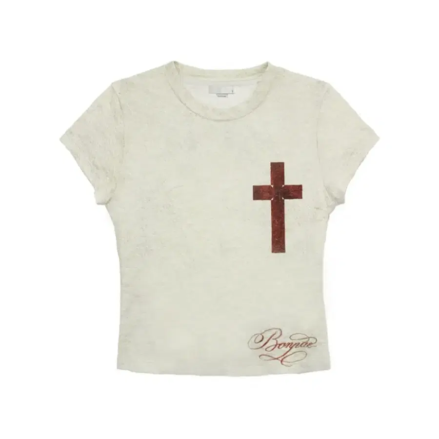 본네 bonnae GRAPHIC OPEN BACK SLIT TOP IVORY