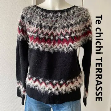 Te chichi TERRASSE 노르딕 무늬 샤기 니트