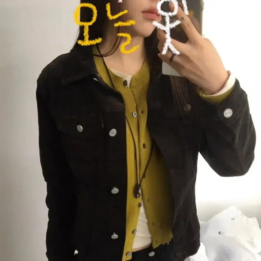 코듀로이 자켓 브라운