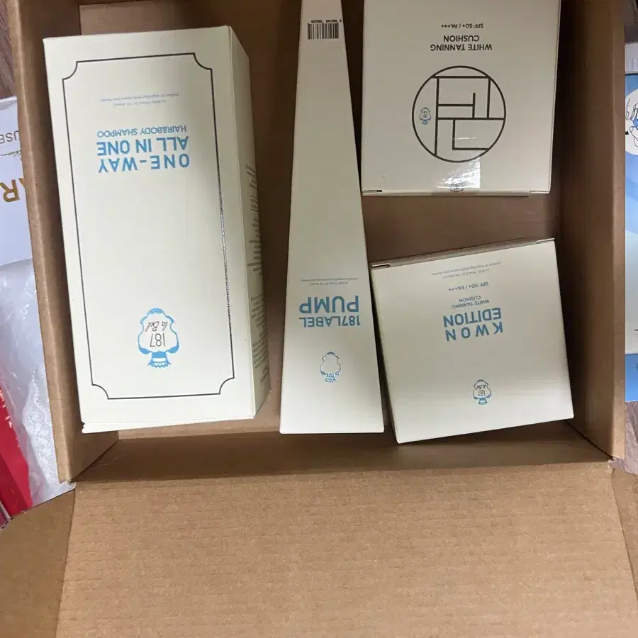 187 라벨 원웨이 올인원 헤어&바디 샴푸 + 쿠션 2개 + 파우치