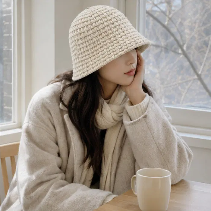 여성 니트 버킷햇 데일리 벙거지 모자 사계절 뜨개 버킷모자 HAT85 (4가지컬러)