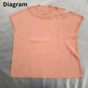[ 택 없음 새상품 ] Diagram 하이넥 반팔 니트