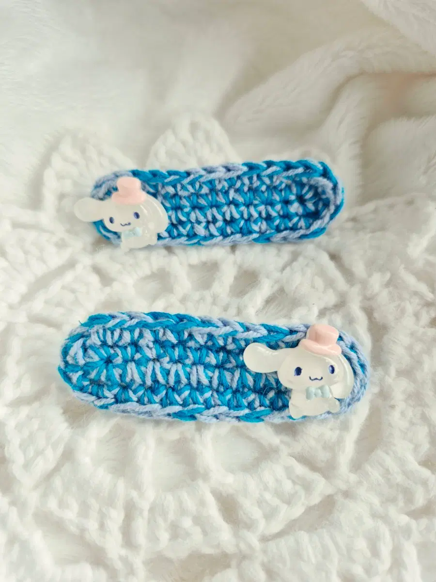 산리오 시나모롤 뜨개 헤어핀 셋트