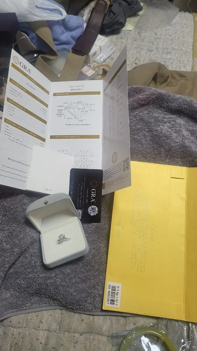 GRA 다이아몬드 반지 + 감정서 포함