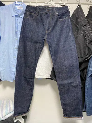 UNIQLO 남성용 데님 팬츠 인디고 +J 셀비지 청바지