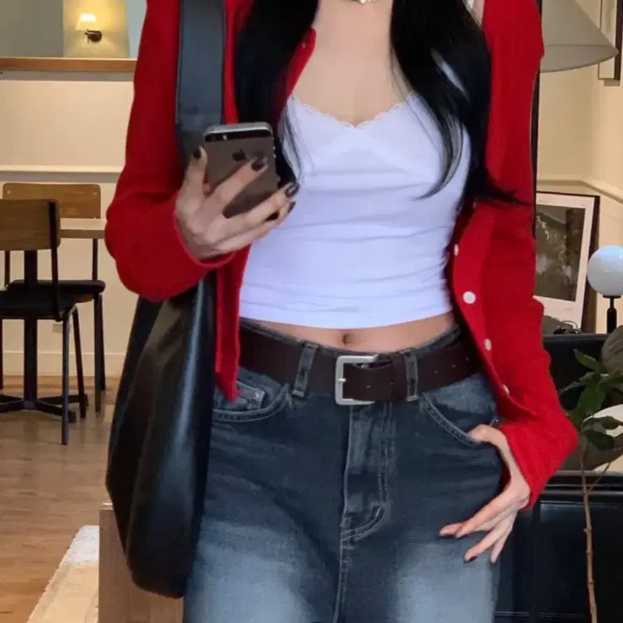 플라워 펀칭 가디건