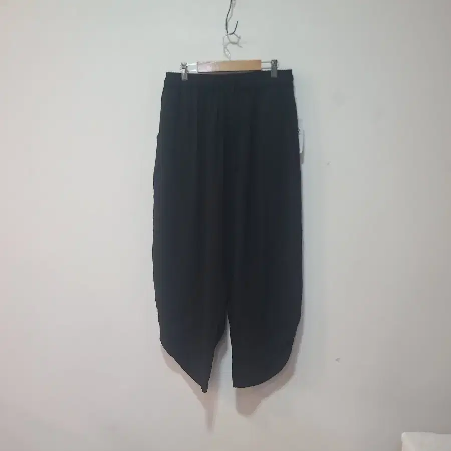 SMUK 검정색 와이드 밴딩 팬츠