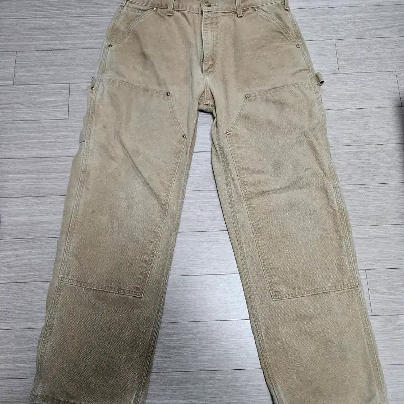 빈티지 칼하트 더블니 워크 팬츠 베이지