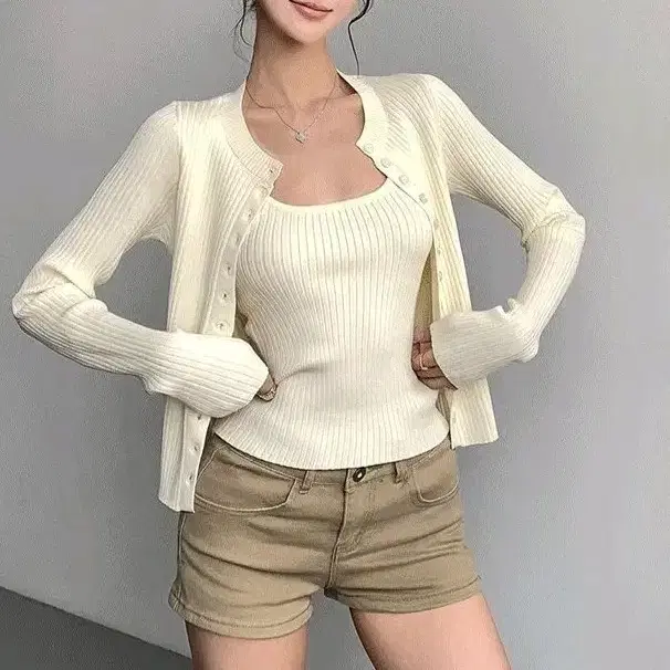 새상품)나시 가디건 세트