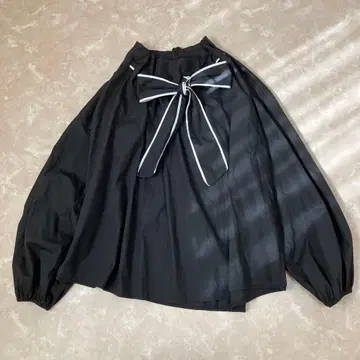 FENNEL 페넬 개더넥 보타이 리본 블라우스 긴팔 블랙
