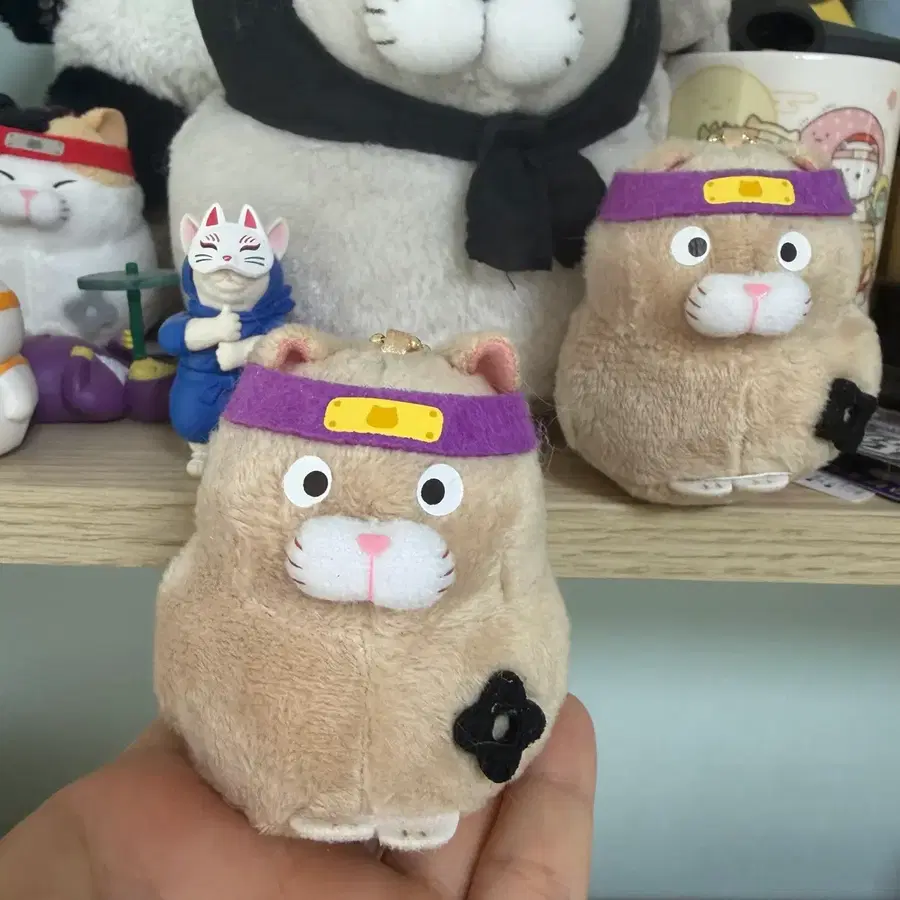 히게만쥬 닌자 고양이 인형 키링