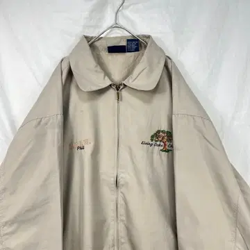 90s VOS sports 나일론 블루종 나일론 자켓 베이지