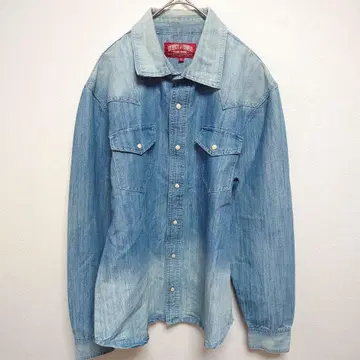 AUTHENTIC&CO 데님 웨스턴 셔츠 긴팔 셔츠 빈티지 가공
