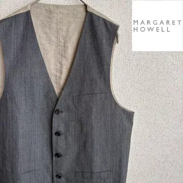 MARGARET HOWELL 일본제 글렌체크 지레 베스트 M 사이즈