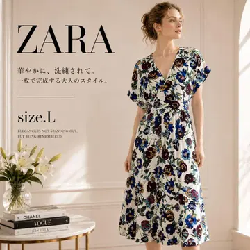 새상품급 ZARA 플라워 원피스