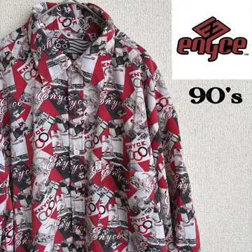 90s ENYCE 올 패턴 반팔 셔츠 에니체 90's 구제 의류