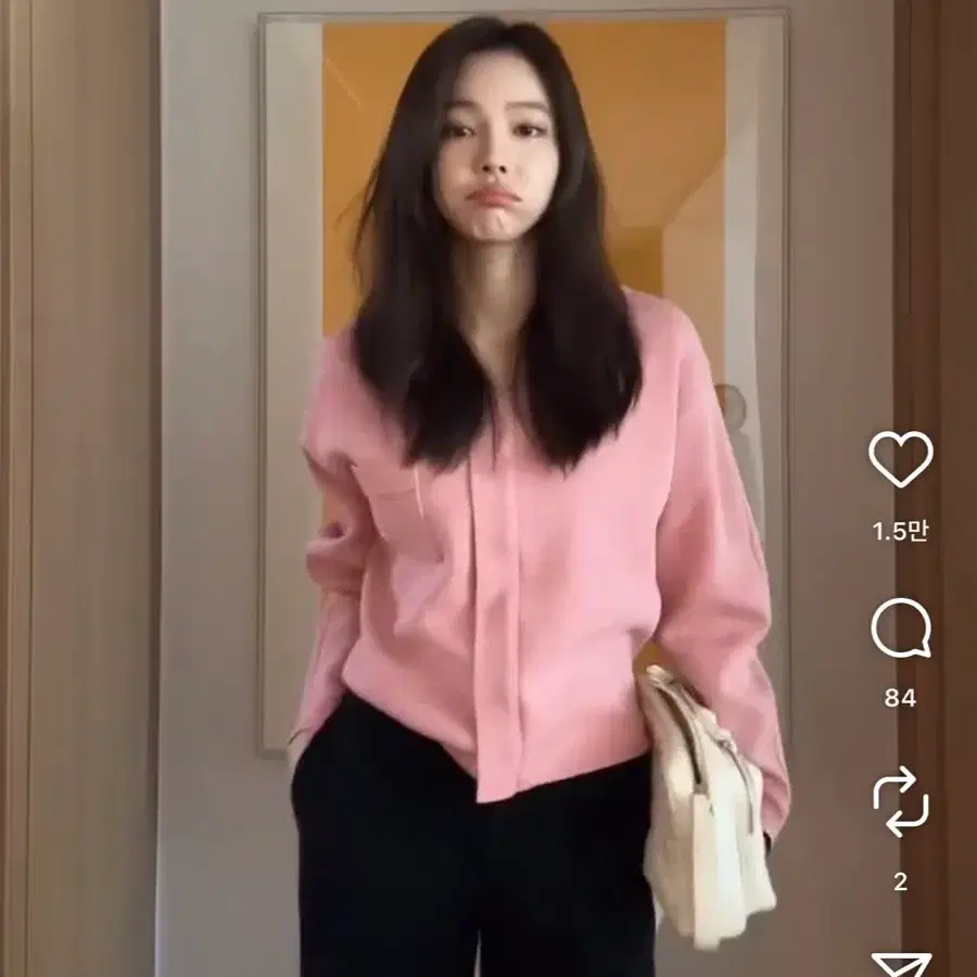 (ceeci) 씨에씨 노르딕 니트 가디건 핑크 자켓 한번 착용