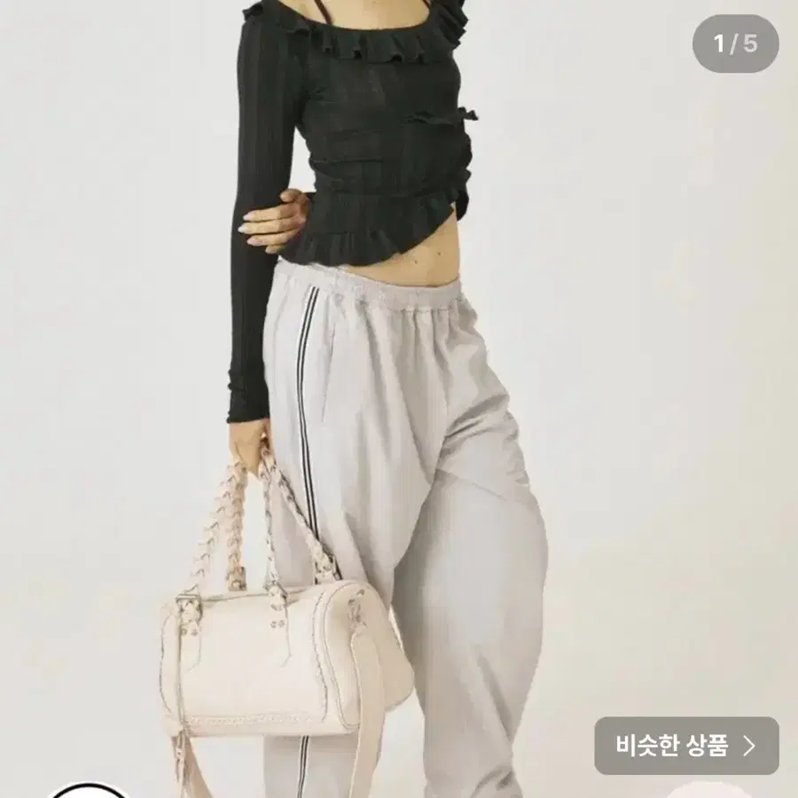 쓰리타임즈 테이프 조거팬츠 그레이 s