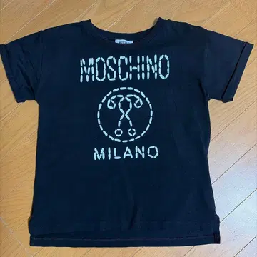 MOSCHINO 로고 프린트 티셔츠 블랙 164