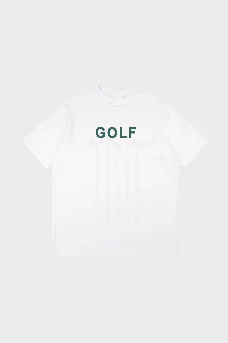 GOLF 로고 반팔 반목 골프티셔츠 화이트
